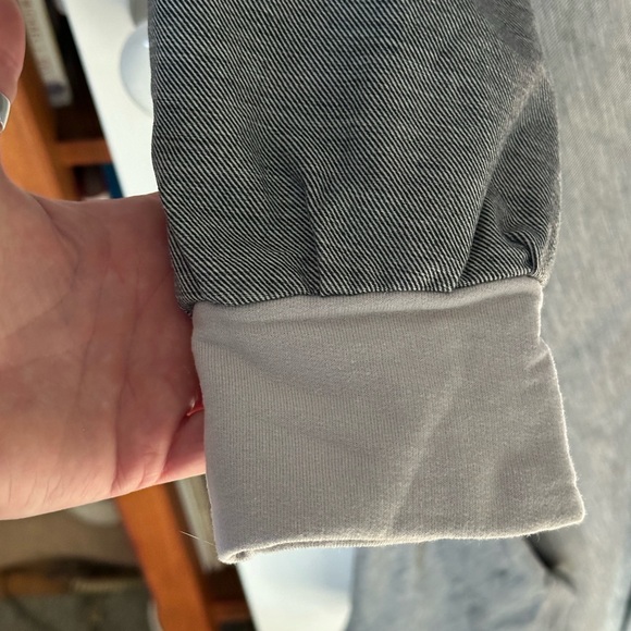 NWOT Fun and funky mixed material turtleneck sweatshirt/chambray maxi dress - XL - Picture 9 of 13